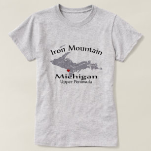 T-shirt Iron Mountain Michigan Cartes cardiaques Design Da