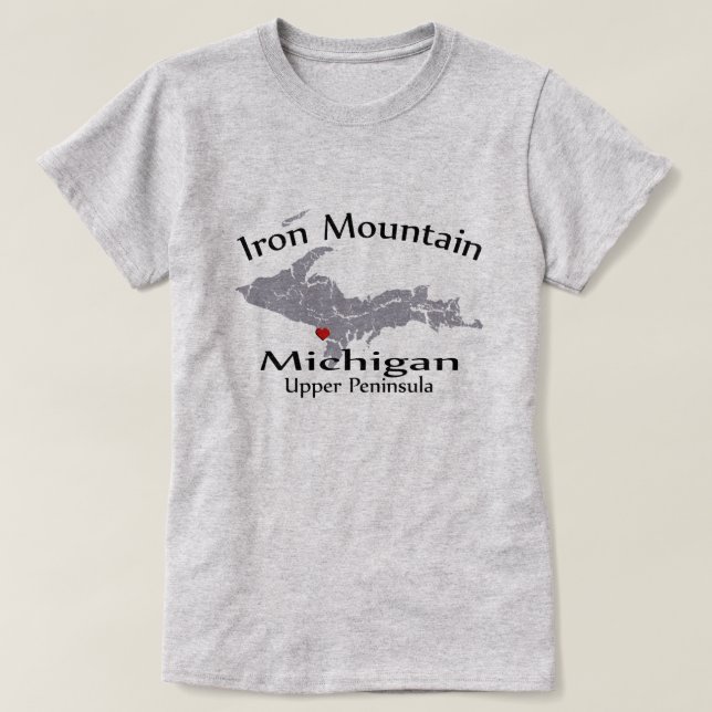 T-shirt Iron Mountain Michigan Cartes cardiaques Design Da (Design devant)