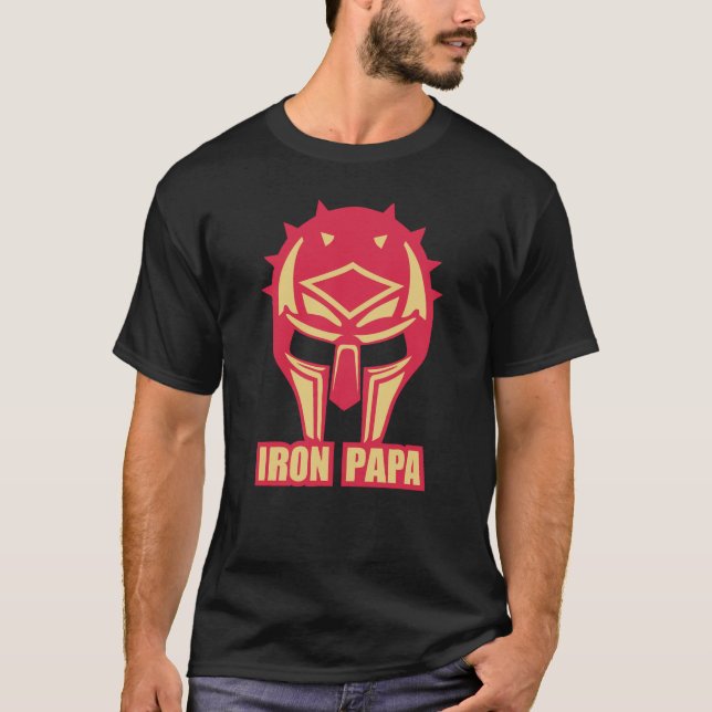 T-shirt iron papa casque armure ironpapa cask medieval (Devant)