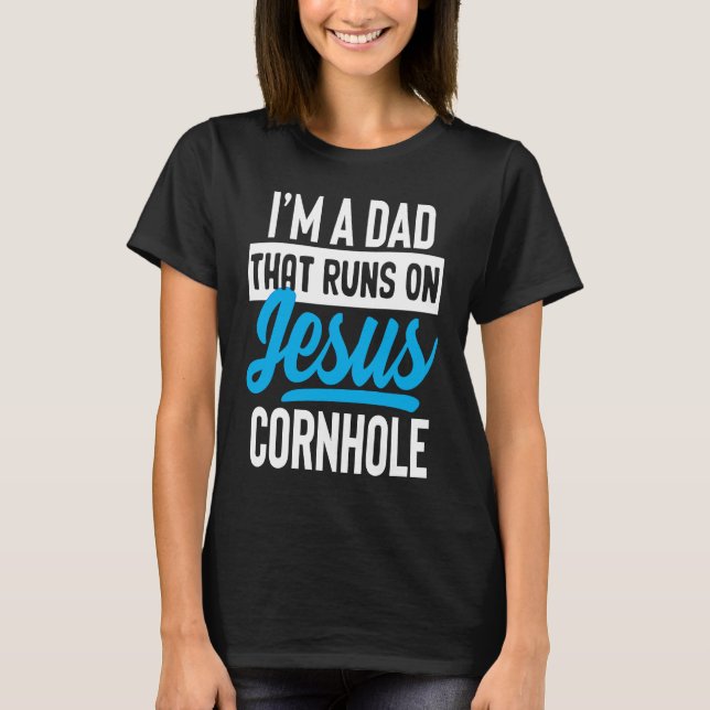 T-shirt Ironic Jesus Cornhole Odd Humor Sarcastic Weird  C (Devant)