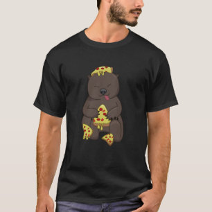 T-shirt Ironie Wombat Manger Pizza mignonne Rodent