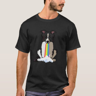 T-shirt Irradie de la positivité Chien arc-en-ciel Border