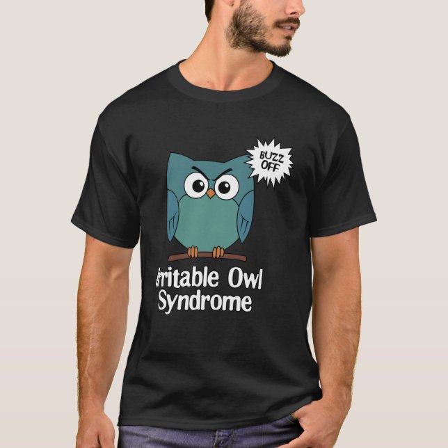 T-shirt Irritable Hibou Syndrome Chouette Grumpy Hibou Sar (Devant)