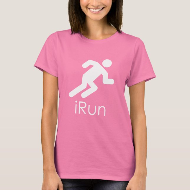 T-shirt "iRun" Les femmes en train de courir une chemise (Devant)
