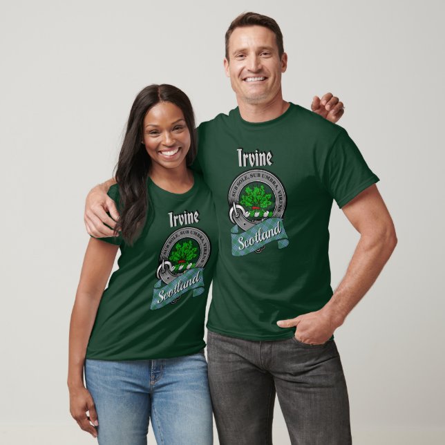 T-Shirt Irvine Clan Badge & Tartan (Unisexe)