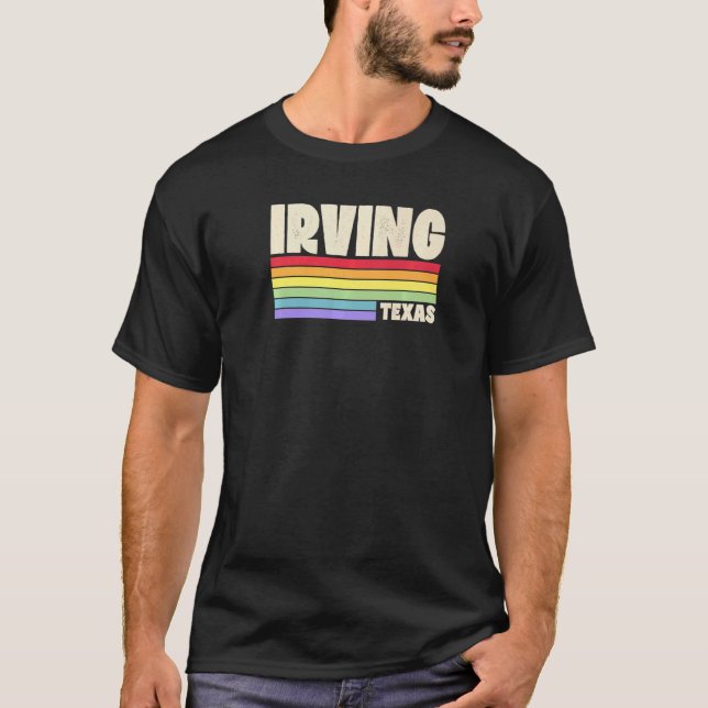 T-shirt Irving Texas Pride Gay pride drapeau arc-en-ciel M (Devant)