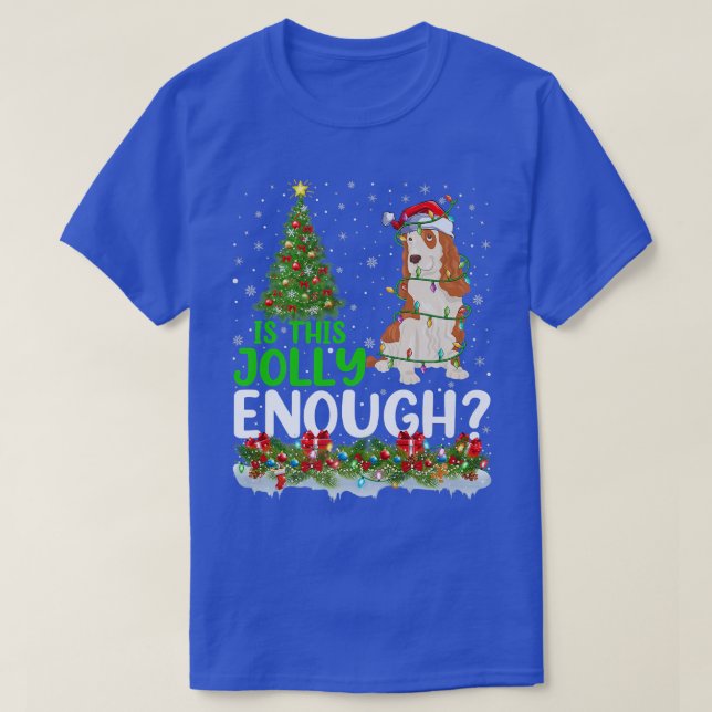 T-shirt Is This Jolly Enough Cocker Spaniel Dog Christmas  (Design devant)
