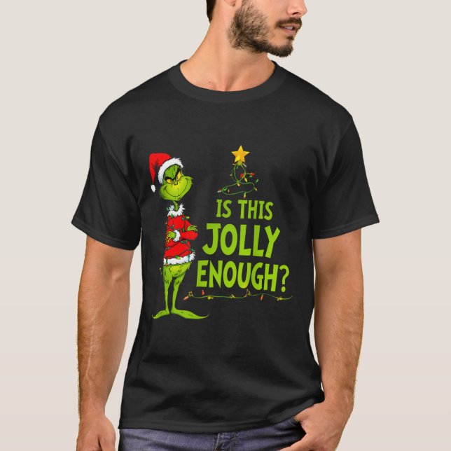 T-shirt Is This Jolly Enough Funny Christmas Tree Lights H (Devant)