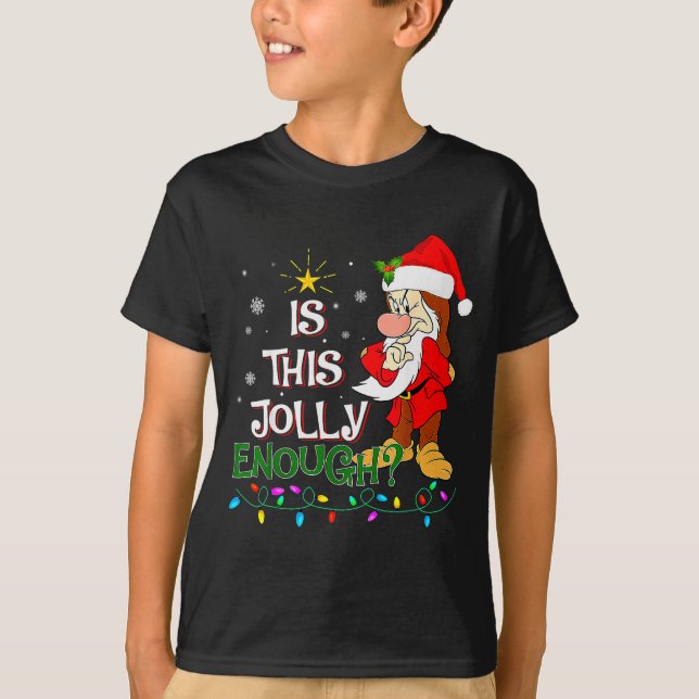T-shirt Is This Jolly Enough Mpy Elf Pajama Christmas Ligh (Devant)