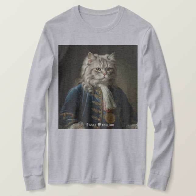 T-shirt Isaac Meowton Newton (Kitten / Cat Theme) Design (Design devant)
