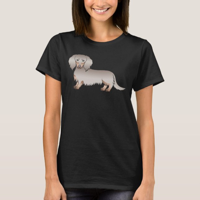 T-shirt Isabella et Tan Longue Chevelure Cartoon Chien Tec (Devant)