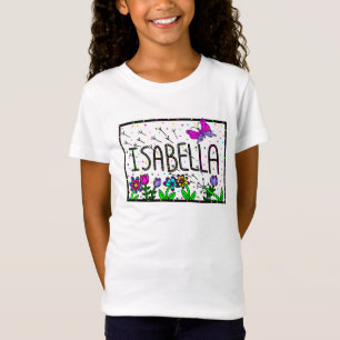 T-Shirt Isabella Girl's Name, Whimsical Art Baby Bodysui