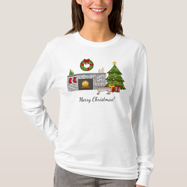 T-shirt Isabella & Tan Smooth Coat Dachshund - Noël (Devant)