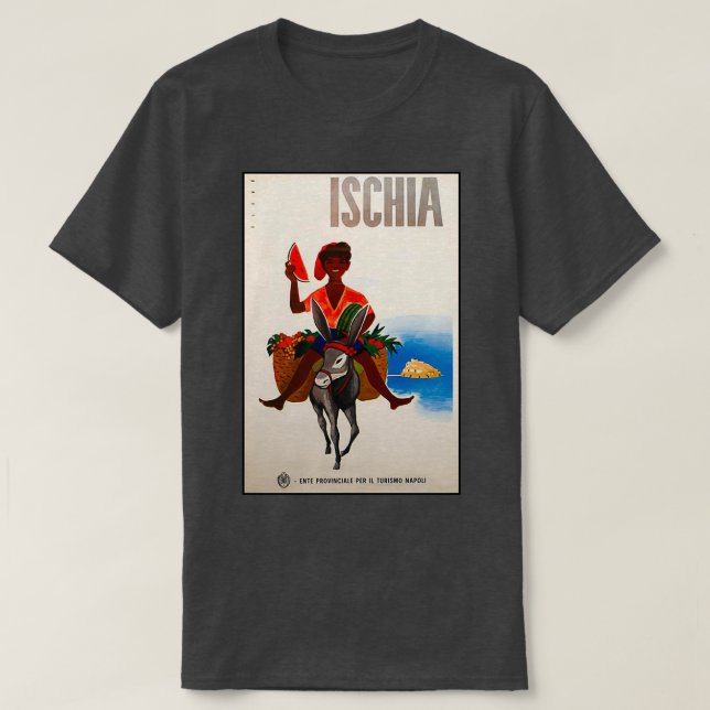 T-shirt Ischia vintage travel poster (Design devant)