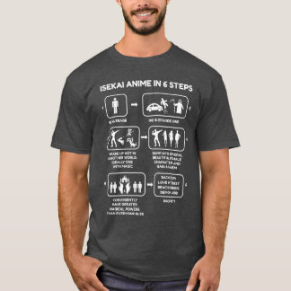 T-shirt Isekai Anime In Si Steps Funny Isekai Anime Novelt