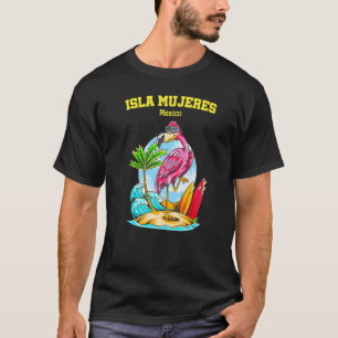 T-shirt Isla Mujeres Mexique Flamant rose Wave Surboard