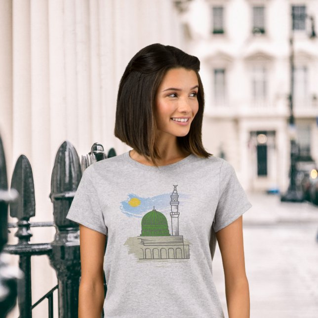 T-shirt islamique pour femme : Masjid an-Nabawi &  (Créateur téléchargé)