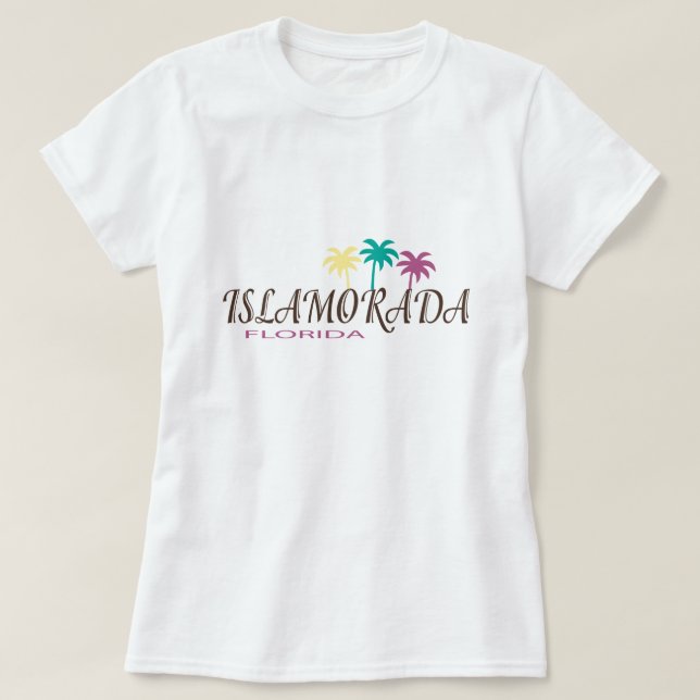 T-shirt Islamorada la Floride avec des palmiers (Design devant)