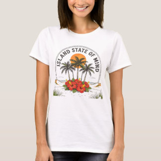 T-shirt Island State of Mind Vintage Tropical Hibiscus