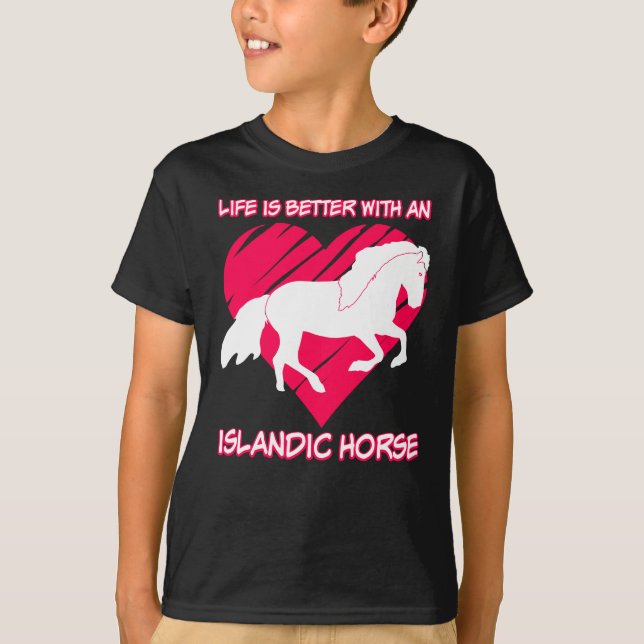 T-shirt Islandais Horse Heart Islandais (Devant)