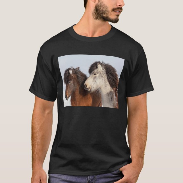 T-shirt Islandais Profil de cheval, Islande (Devant)