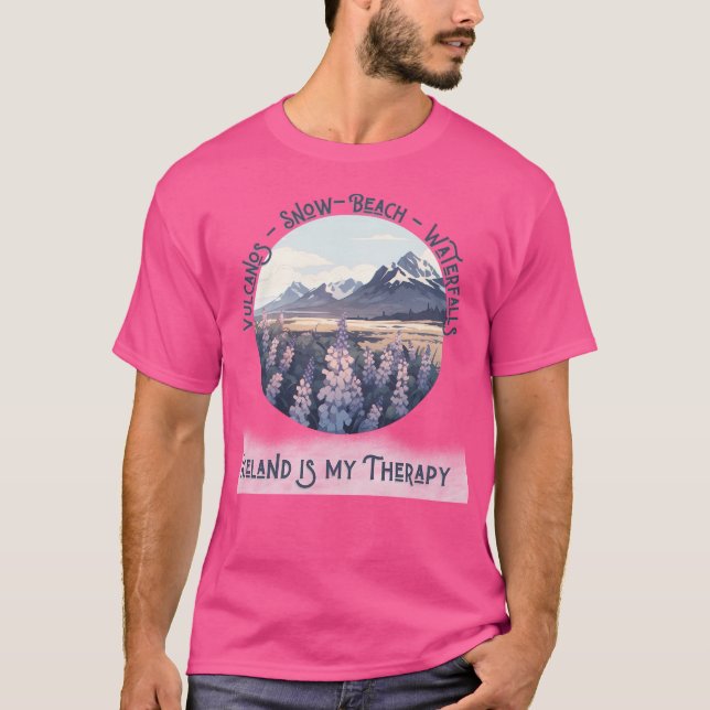 T-shirt Islande est ma thérapie - Vulcanos Snow Beach Wate (Devant)