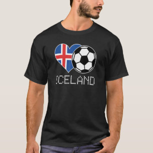 T-shirt Islande Football Islandais Drapeau Amour Pays Fier