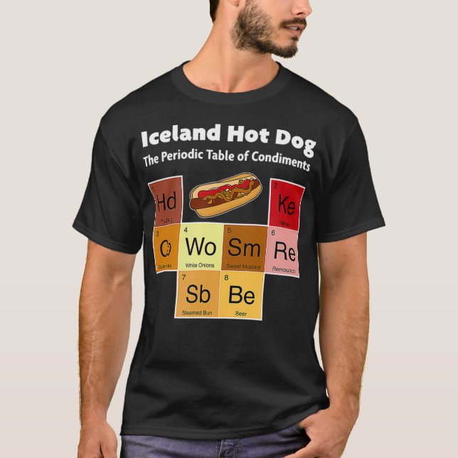 T-shirt Islande Hot Dog Viking Cuisine Reykjavik Mustard (Devant)