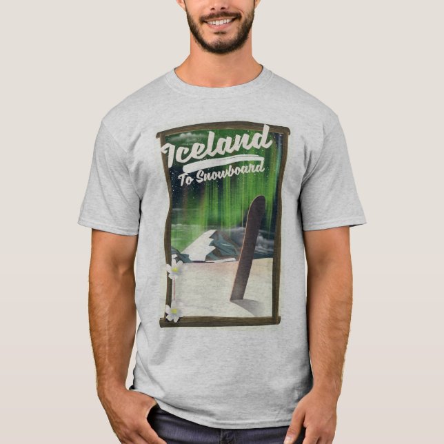 T-shirt Islande pour faire du snowboard (Devant)
