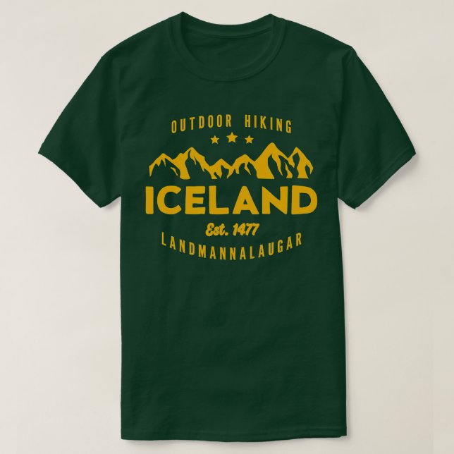 T-shirt Islande Randonnée LANDMANNALAUGAR Est (Design devant)