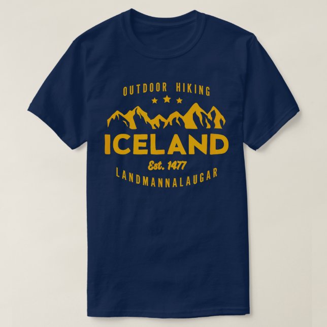 T-shirt Islande Randonnée LANDMANNALAUGAR Est (Design devant)