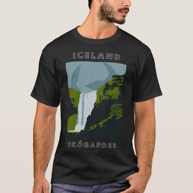 T-shirt Islande Skogafoss Waterfall Travel (Devant)
