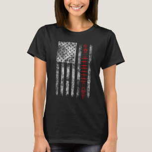 T-shirt Isolateur de ligne de silhouette drapeau américain