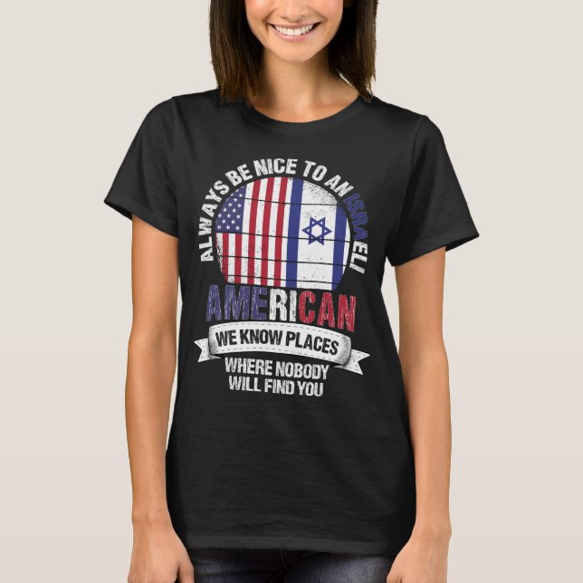 T-shirt Israel American know Endroits Pays Israël Drapeau (Devant)