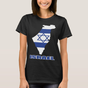 T-shirt Israël Carte Drapeau Jérusalem Juif Tel Aviv Hébre