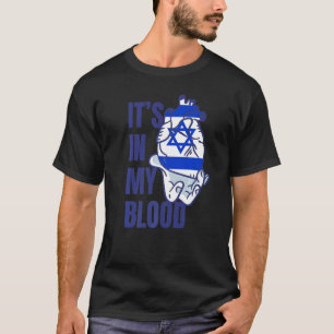 T-shirt Israël Coeur Sang Veines Drapeau main Israël
