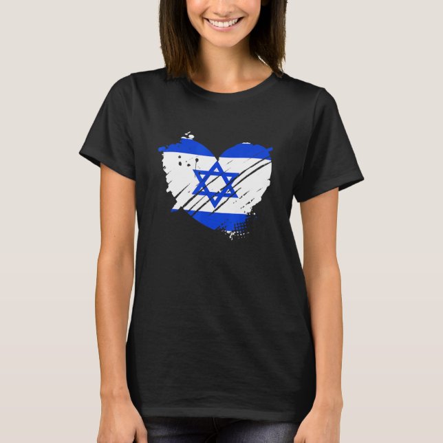 T-shirt Israël Drapeau J'Aime Israël C'Est Dans Mon Adn Po (Devant)