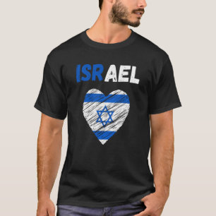 T-shirt Israël Drapeau Jour férié Israël Coeur Drapeau isr