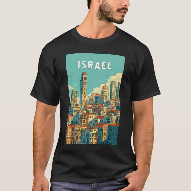 T-shirt Israel Illustration Travel Art Vintage (Devant)