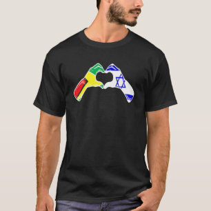 T-shirt Isreal Guyana Drapeau Isreali Guyanese Heart
