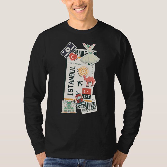 T-shirt Istanbul Boarding Pass Turkey Ticket Pass Famous L (Devant)