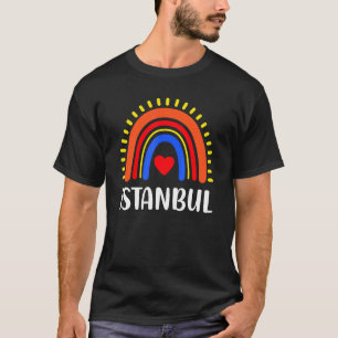 T-shirt Istanbul Turquie Coeur Arc En Ciel Pour Femmes