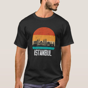 T-shirt Istanbul Turquie Retro Vintage Sunset Skyline Ista