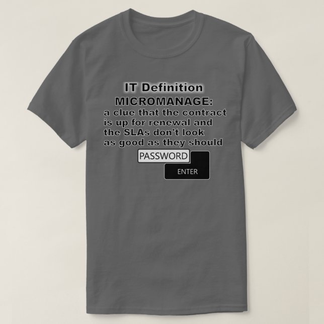 T-shirt IT Définition micromanage (Design devant)