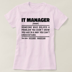 T-shirt IT Manager Noun Technology Employé Drôle Dit