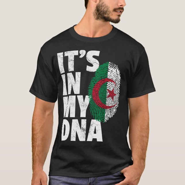 T-shirt IT_S DANS MON ADN Algérie Algérie Drapeau Hommes F (Devant)