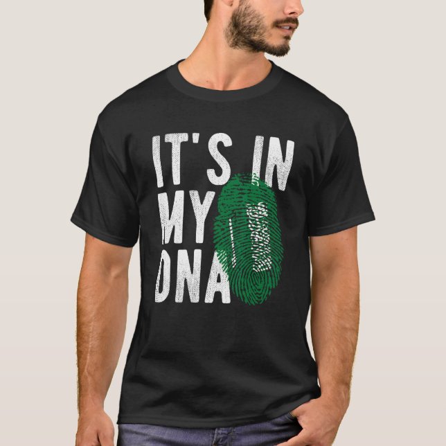 T-shirt it s in my DNA Saudi Arabia flag Fingerprint (Devant)