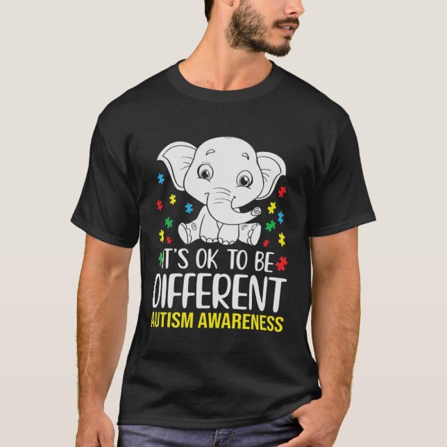 T-shirt It s Ok to Be Different Autism Awareness Puzzle El (Devant)