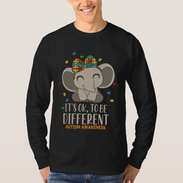 T-shirt It s Ok to Be Different Autism Awareness Puzzle El (Devant)