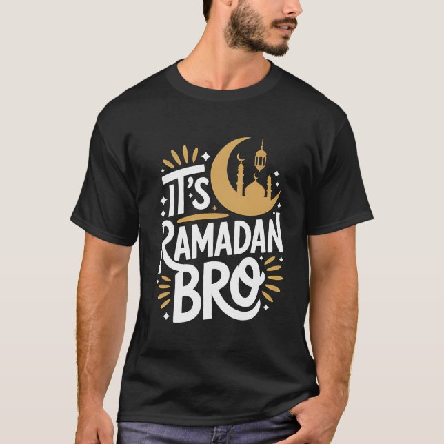 T-shirt It’s Ramadan Bro Gold Crescent Mosque (Devant)
